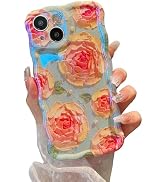XIZYO Case for iPhone 14 Plus/15 Plus, Colorful Retro Oil Painting Flower Cute Floral Aesthetic C...