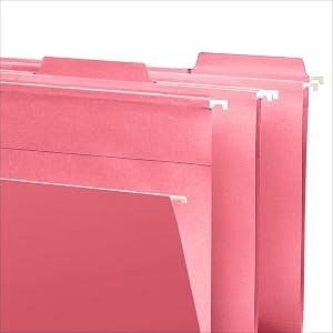 Smead FasTab hanging file folders with built-in tabs, letter size, coated rod tips, easy to label