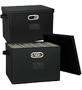 12-Inch Vinyl Record Storage Boxes with Lids and Handles, Stylish and Practical LP Record Organiz...
