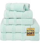 American Soft Linen Salem Bath Towel Set, 6 Piece Towels for Bathroom, 100% Turkish Combed Zero T...