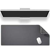 ALOANES Gray Waterproof Desk Mat, Large Mouse Pad with Extended Mouse Mat, with Anti Slip Base, S...