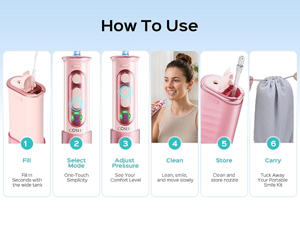 COSLUS T50 Portable Water Flosser for Travel