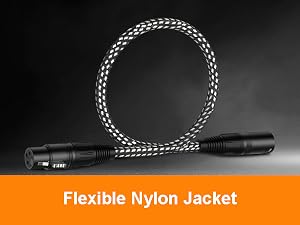 XLR Microphone Cable Balanced Shielded Nylon Braided