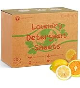 Freelivity Laundry Detergent Sheets, 200 Sheets Lemon Orange Scent - Eco Plastic-Free Hy...
