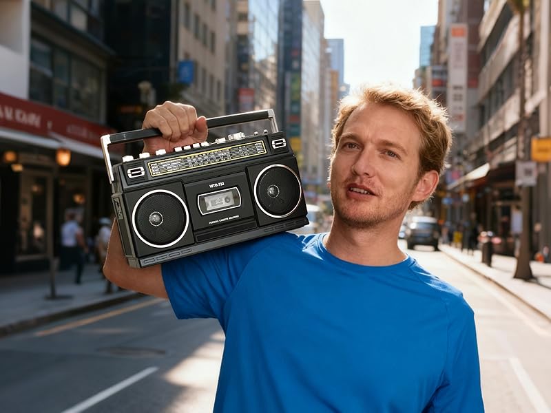 Vintage Cassette Player Boombox radio recorder