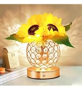 AMWGIMI Sunflower Gifts for Women,Sunflower Flower Home Decor Touch Table Lamp,3-Colour Dimming R...