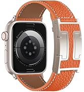 Charlam Leather Magnetic Watch Band, Compatible with Apple Watch Bands 40mm 38mm 41mm 42mm 44mm 4...