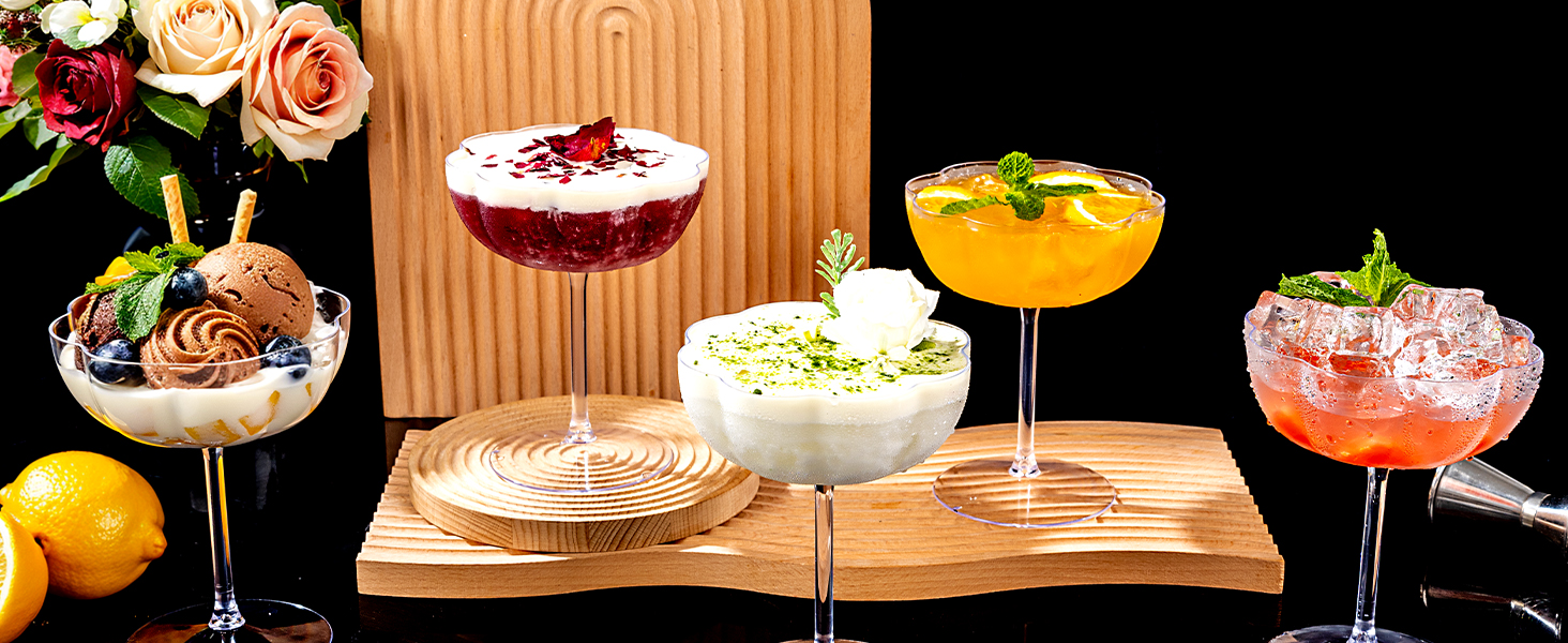plastic martini glasses