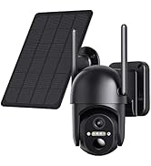 Ebitcam WiFi Security Cameras Wireless Outdoor, Solar Powered Pan tilt with PIR Motion Alert, 360...