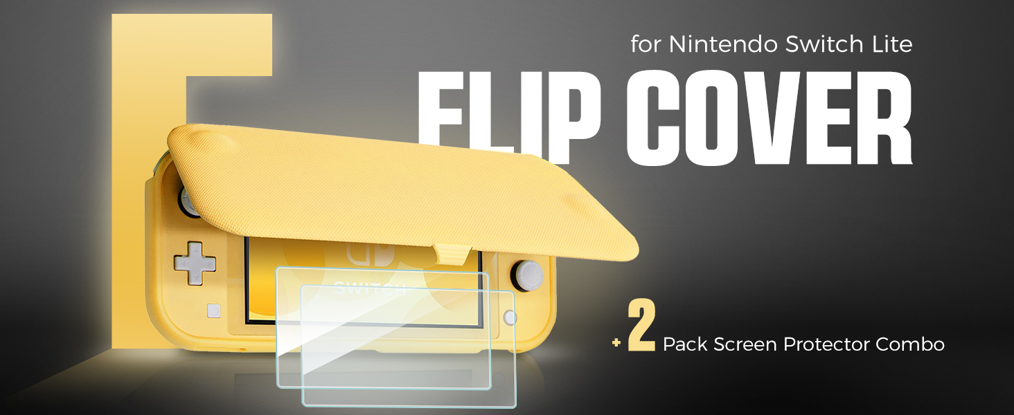 flip cover + screen protector for switch lite