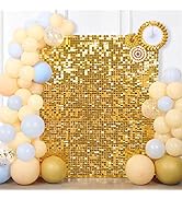 Shimmer Wall Backdrop Sequin Panels Gold Backdrop Decoration Panels Shimmer Panels(Pack of 24) Ph...