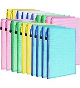 20PCS Mesh Zipper Pouch, LEOBRO A4 Letter Size Mesh Bags with Zipper, Document Bags, Plastic Enve...