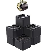 BTSD-home 3 or 6 Inch Bed Risers Heavy Duty Adjustable Furniture Risers Bed Raisers Fit to Wheels...