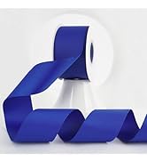 MEEDEE Royal Blue Grosgrain Ribbon 2 Inch Grosgrain Hair Ribbons 25 Yards Per Roll Thick Blue Rib...