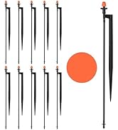 La Farah Drip Micro Sprinkler Heads with Stake: 360 Degree Sprinkler Nozzle with 1/4" Drip Irriga...