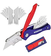 WORKPRO Folding Utility Knife with Back Lock, Quick-change Box Cutter with 15-Piece Extra Premium...
