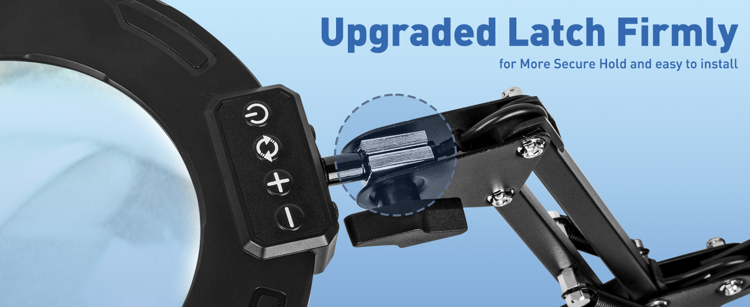Upgraded Latch Firmly workbench lamp large magnifying glass with light large magnifying light