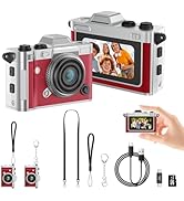 Dienspeak Retro Keychain Camera, 2K HD Mini Digital Pocket Camera with 16GB Card, Small Portable ...