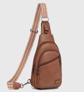 sling bag for women crossbody purse, Leather Cross Body Bag for Woman Brown