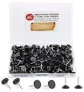 Black Push Pins 200-count Flat Thumb Tacks Steel Point and Dark Plastic Head Thumbtacks for Cork ...