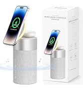 COLSUR Bluetooth Speaker with Night Light - 3 in 1 Mag-Safe Wireless Charger for iPhone 16/15/14/...