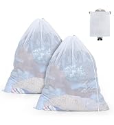 OTraki Large Mesh Laundry Bag 36 x 43 Inch Drawstring Laundry Wash Bags, 2 Pack Dirty Clothes Net...