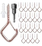 Ticway 20PCS Diamond Hooks for Outdoor String Lights, Screw Hook for Hanging Plants,Ceiling Hooks...