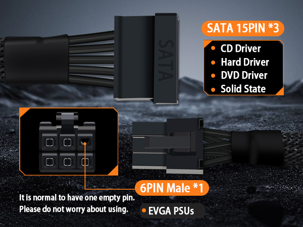 SATA Power Cable for EVGA PSUs
