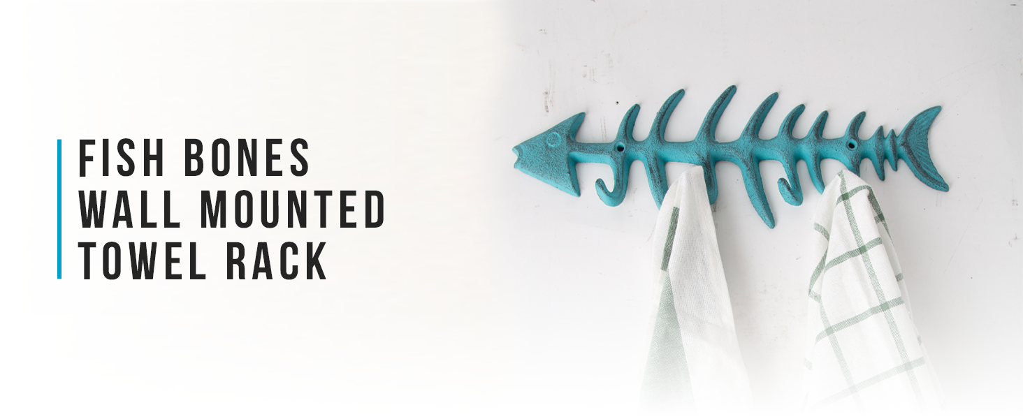 fish bones wall mounted towel rack comfify