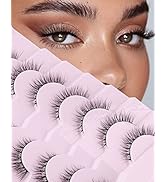 Onlyall Natural Lashes Wispy Lashes Natural Look False Eyelashes Natural Flared Eyelashes False E...