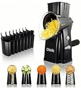 ChinKc Upgrade Rotary Cheese Grater Shredder with Handle, Strong Suction Base, Multi-purpose Rota...