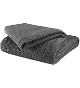 Glamburg 100% Cotton Thermal Blanket, Breathable Bed Blanket Twin Size, Soft Waffle Blanket, Twin...