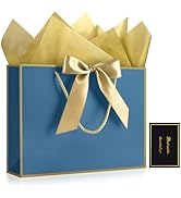 YoungTree Gift Bags with Handles, 13" Medium Gift Bag with 2 Tissue Paper and 1 Card, Present Bag...