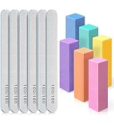TsMADDTs Nail Buffers and Files, 6PCS Buffer Blocks, 6PCS 100 180 Grit Files, Professional Manicu...