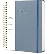 Oneirom Spiral Notebook - 8.5 x 10.98 Inch Large Hard Cover Notebook with Elastic Band & Pocket, ...