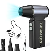 Compressed Air Duster-100000RPM Electric Air Duster for PC&Keyboard Cleaning,4-Speed Cordless Tur...