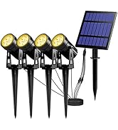 T-SUN Solar Spotlights, 4-in-1 Solar Landscape Spot Lights Outdoor Waterproof Auto ON/Off 5W Sepa...