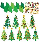 chiazllta 945Pcs DIY Christmas Tree Craft Kit Kids Holiday Art Making Craft with Stickers, Make Y...