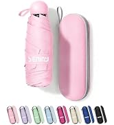 Seniny Mini Portable Travel Umbrella with Case - Compact Umbrellas for Rain & Sun UV Protection f...