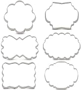LILIAO Fancy Plaque Cookie Cutter Set Frame Sandwich Fondant Biscuit Cutters - 6 Piece - Stainles...