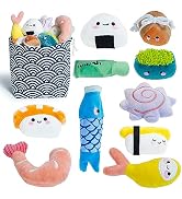 Nocciola 10 PCS Sushi Small Dog Toys to Keep Them Busy, Cute Stuffed Puppy Toys with Bag, Plush D...