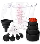 Recogwood 12 Pieces Measuring Cups and Spoons Set, Nesting Liquid Measuring Cups, Stainless Steel...