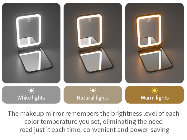 portable makeup mirror with light