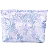 ZLFSRQ Flower Makeup Bag for Women Girls Teens Travel Cute Floral Cosmetic Bags Large Zipper Cosm...