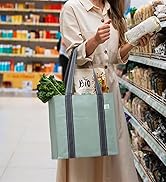 VENO 2-4 Pack Reusable Grocery shopping Bags, Medium Tote Bag w/Handle Hard Bottom, Heavy Duty, F...
