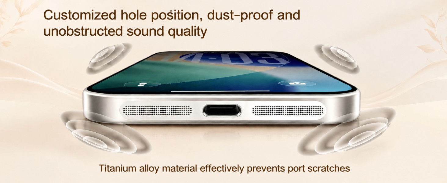 Anti-Lost Dust Plug, Speaker Dust Cover, Port Plug Accessories for iPhone 18 Pro/18 Pro Max