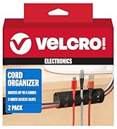 VELCRO Brand Cord Organizer for Desk Cable Management, Nightstand Organization, Unique Dual Funct...
