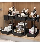 Sevenblue 3 Pack Under Sink Organizers, 2-Tier Multi-Use Kitchen and Bathroom Organizers and Stor...