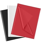 30 Sheets Black White Red Tissue Paper for Gift Bags, Tissue Paper Wrap Bulk for Decoration Weddi...
