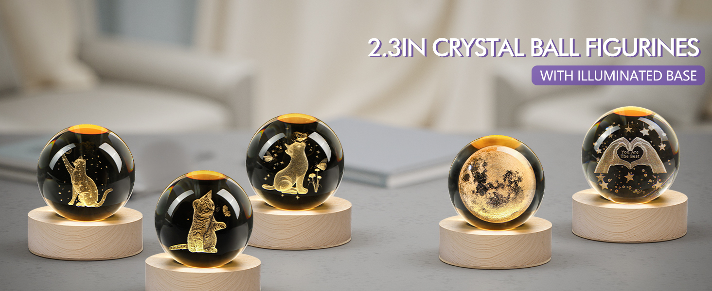 2.3IN CRYSTAL BALL FIGURINES